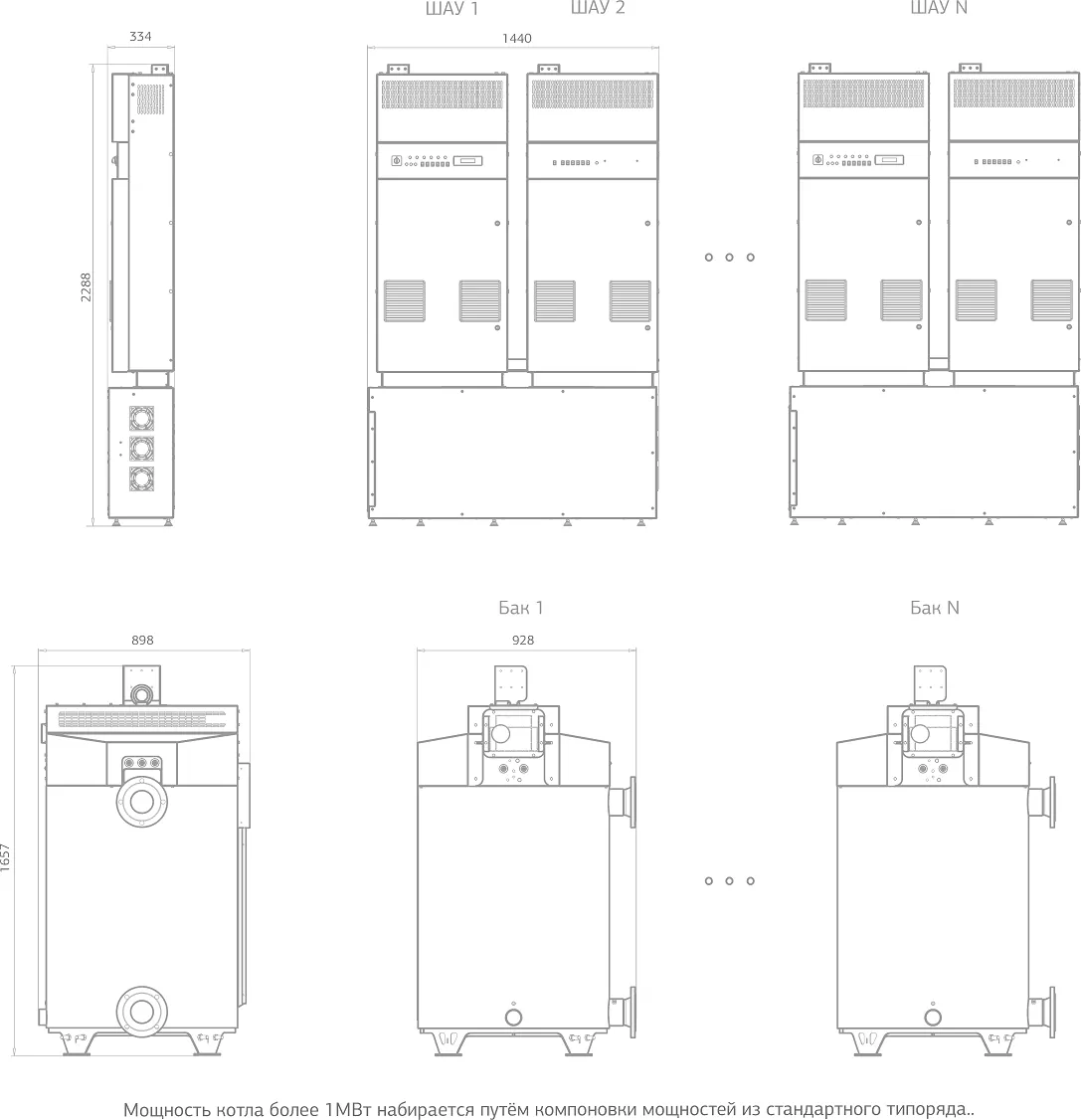 Промышленный электрокотел 1500 кВт